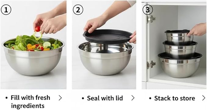 Mixing Bowls with Lids Set of 3 - Image 5