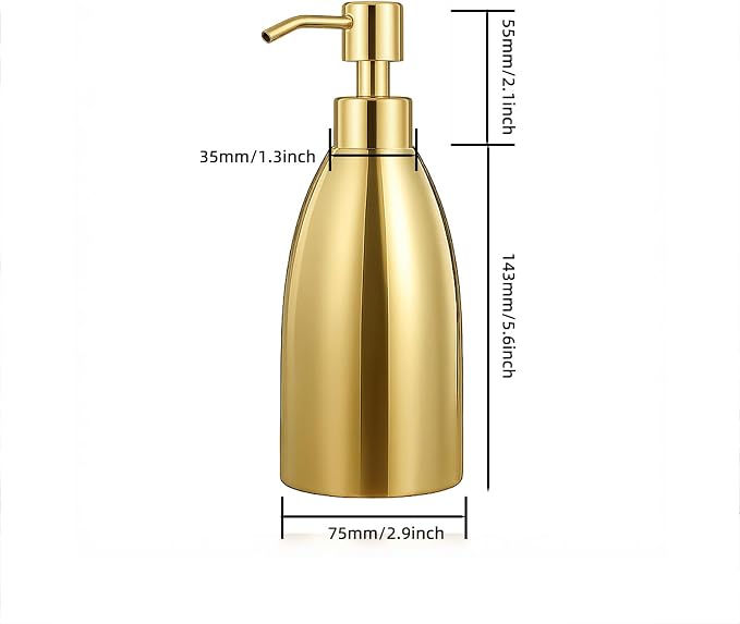 304 Stainless Steel Soap Dispenser 16oz Rust-Proof Liquid Soap Pump Bottle - Image 7