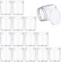 15 Pack 6oz Clear Plastic Jars Wide-mouth Storage Containers, Refillable Empty by Panxxsen