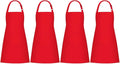Jubatus 4 Pack Bib Aprons with 2 Pockets Cooking Chef Kitchen Apron by Jubatus