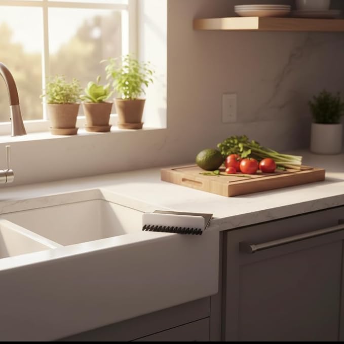 Black Kitchen Sink Squeegee Cleaner Countertop Brush Wiper Vegetable Cleaning - Image 8