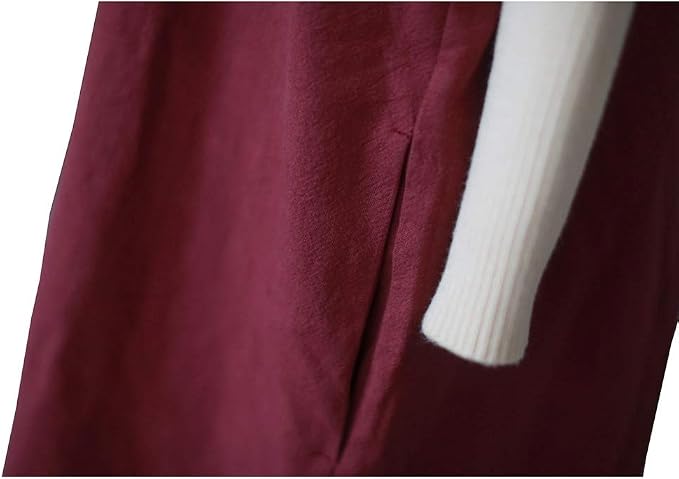 Cotton Linen Japanese Apron Halter Cross Back Bandage X Shape Aprons Two Pockets - Image 9