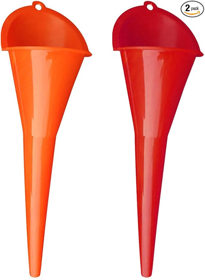 2PCS Long Neck Oil Funnels, Plastic Funnel by JOYCOURT