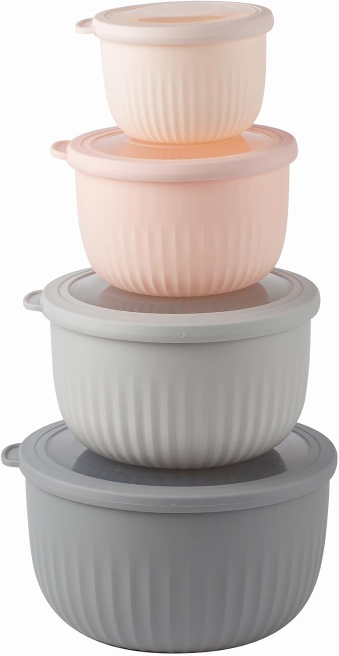 COOK WITH COLOR Prep Bowls with Lids- Wide and Deep Nesting Plastic Small by CookwithColor