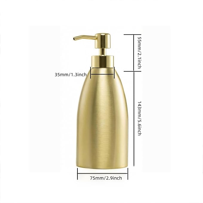 304 Stainless Steel Soap Dispenser 16oz Rust-Proof Liquid Soap Pump Bottle - Image 3