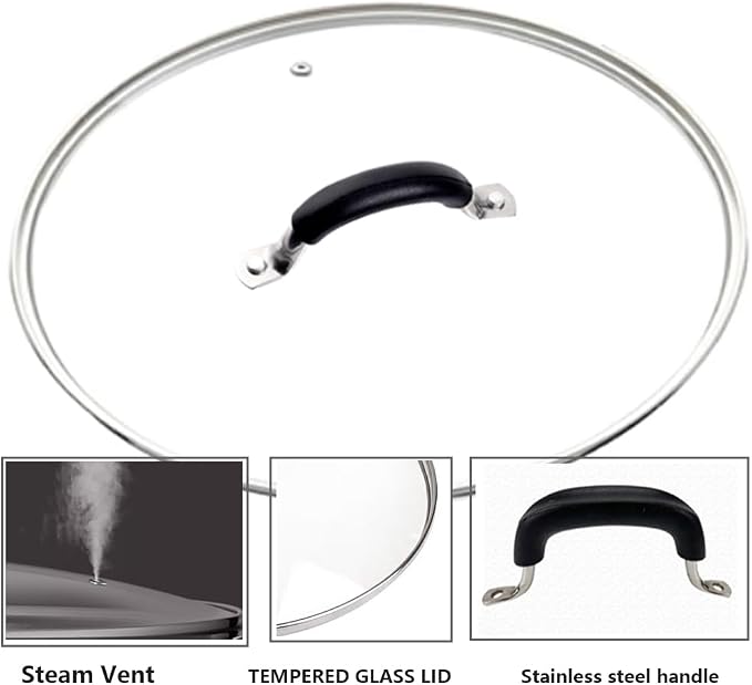 8 Inch Tempered Glass Lid for Lodge 8" Cast Iron Skillets & 2QT Dutch Ovens - Image 3