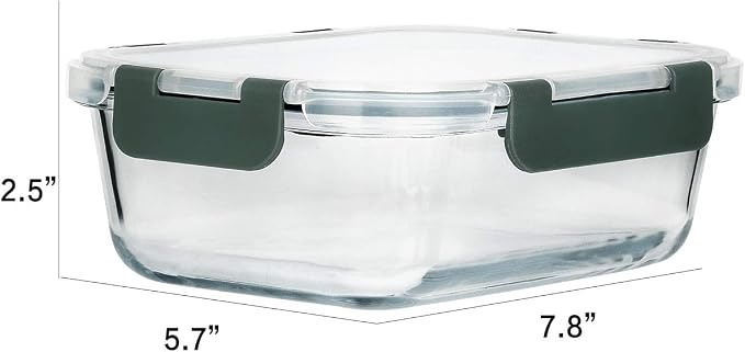 Glass Meal Prep Containers, Glass Food Storage Containers, Airtight lunch - Image 2