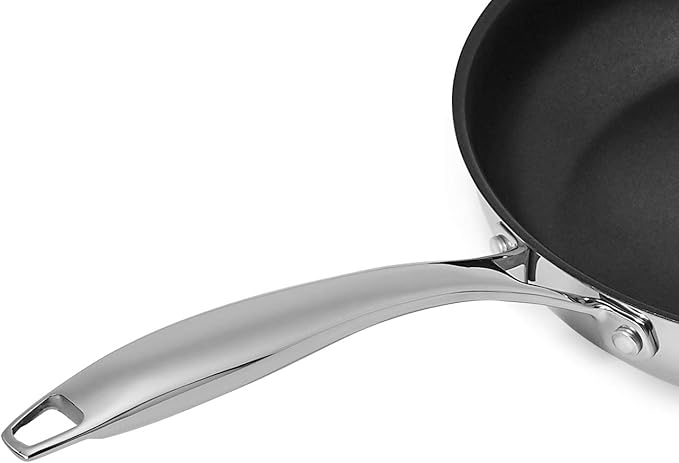 Amazon Basics 2-Piece Non-Stick Stainless Steel Fry Pan Set, Oven Safe - Image 2