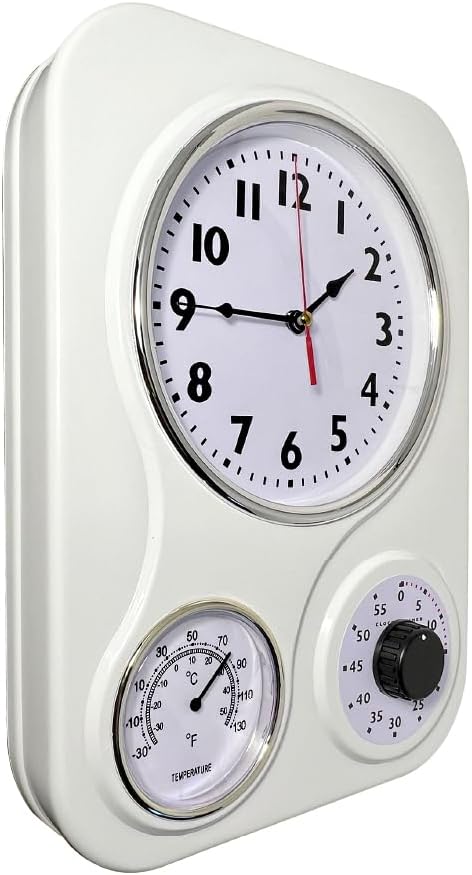 Lily's Home - 9.5 Inch x 12.5 Inch - Retro Kitchen Wall Clock, Vintage Wall - Image 3