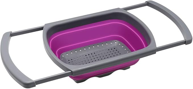 Qimh Collapsible Colander, Kitchen Colander Set Over Sink Strainer - Image 6