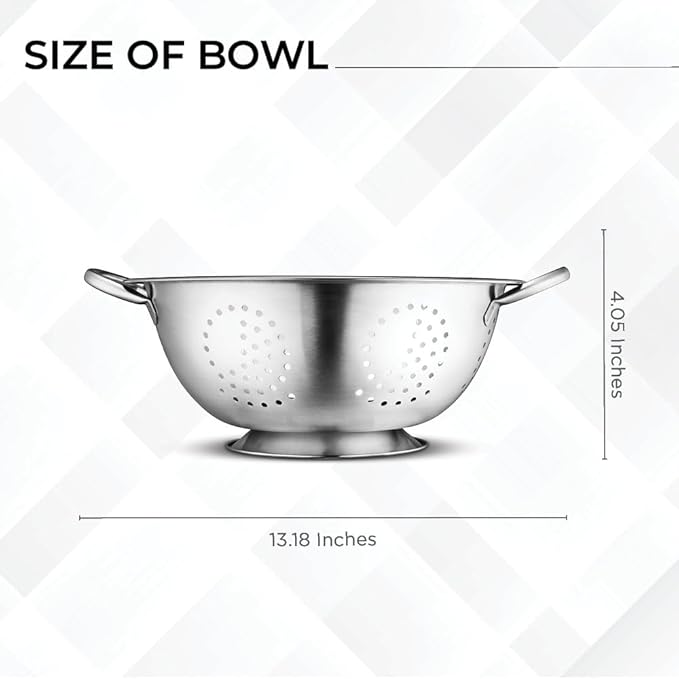 Avador Set of 3 Stainless Steel Colanders, Comes in 1.5 Quart 3qt Quart and 5 - Image 7