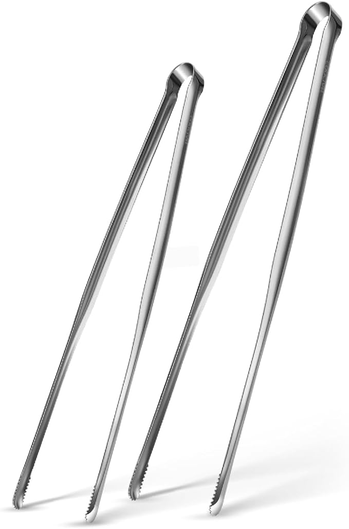 Precision Serrated Non-Slip Tips Cooking Tongs 2 pcs, Stainless Steel Kitchen by Unknown