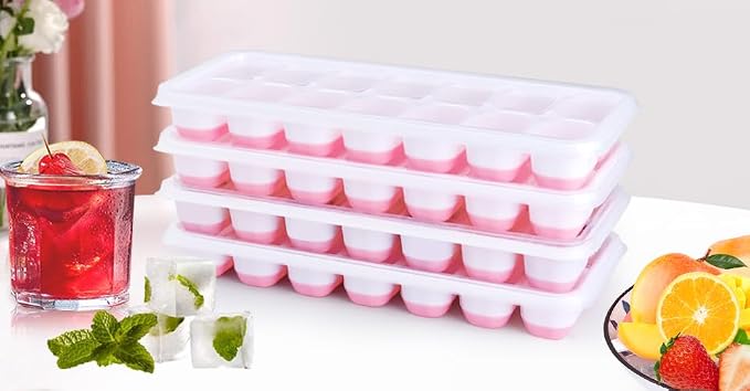 Silicone Ice Cube Tray, 4 Pack Easy-Release & Flexible 14-Ice Cube Trays - Image 8
