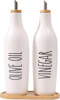 HOMCDALY Olive Oil and Vinegar Dispenser Set, 16oz Ceramic Oil Dispenser by HOME