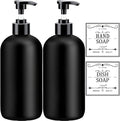 Black Soap Dispenser with Rust Proof Pump, Waterproof Labels, Plastic Hand Soap by XLENT
