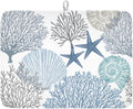 Blue Coral Dish Drying Mat 18x24 Inch Absorbent Reversible Summer Beach Drying by Kawani