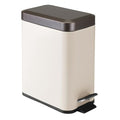 mDesign Small Modern 1.3 Gallon Rectangle Metal Lidded Step Trash Can, Compact by mDesign