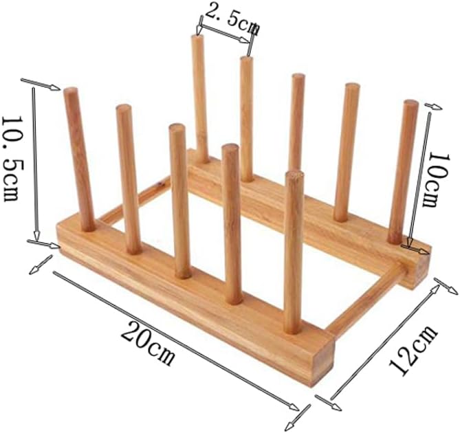 YWSHF Bamboo Wooden Dish Rack Dishes Drainboard Drying Drainer Storage Holder - Image 9