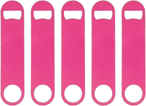 5 Pcs Pink Stainless Steel Heavy Duty Flat Bottle Openers, 7 Inch Solid Beer by Unknown