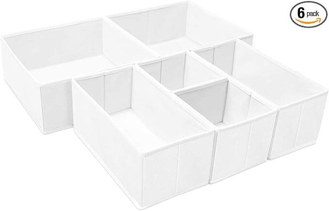 Criusia 6 Pack Clothes Drawer Organizer, Fabric Foldable Closet Dresser Drawer by Criusia