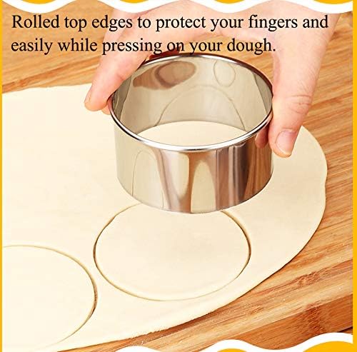 7 Pieces Stainless Steel Cookie Cutter Set Biscuit Plain Edge Round Cutters - Image 6