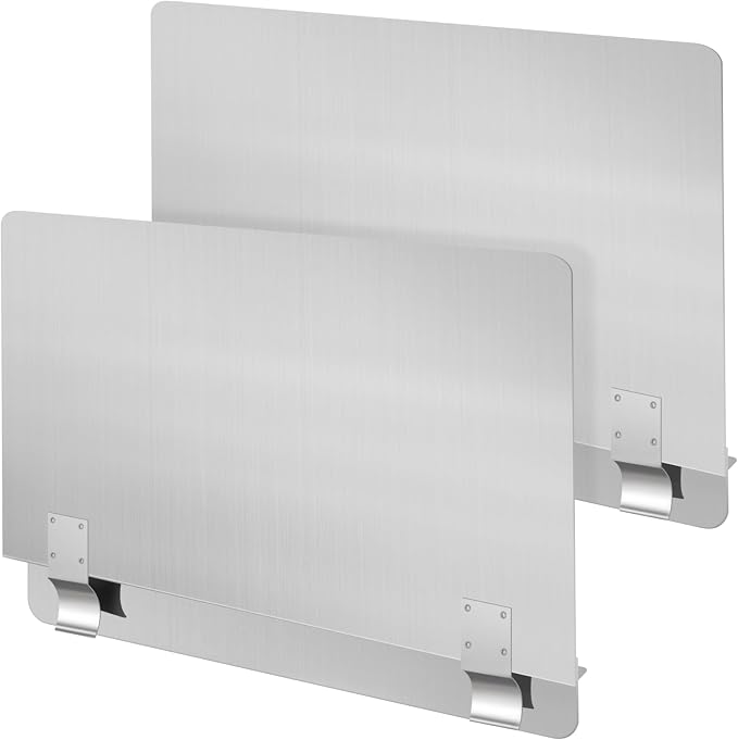 Ferraycle 2 Pack 20-1/2" W x 9" H 304 Stainless Steel Fryer Splash Guard by Ferraycle