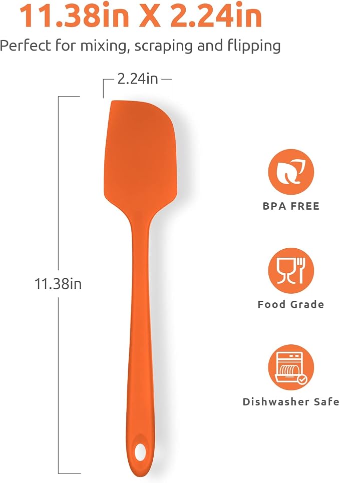 Heat Resistant Silicone Large Spatula: U-Taste 600ºF High Heat Flexible 11.38in - Image 2
