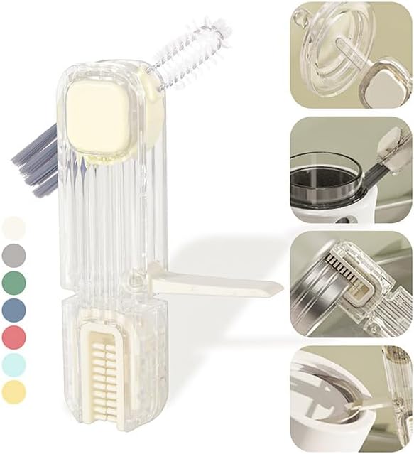 VIDONIO 4 in 1 Cup Lid Gap Cleaning Brush, Mutipurpose Tiny Silicone Cup Holder by VIDONIO