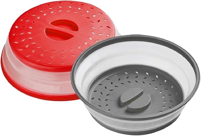 Collapsible Microwave Cover for Food Microwave Splatter Cover Fruit Drainer by Unknown