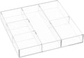 HIIMIEI Acrylic Drawer Organizer, 6 Section Clear Makeup Tray Organizer by HIIMIEI