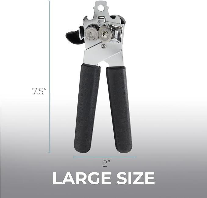 Kitchen Genie Slip Resistant Stainless Steel Manual Can Opener, Sharp Blade - Image 9