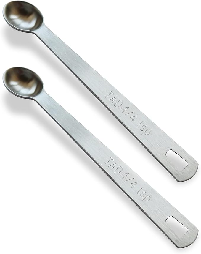 2PCS 1/4 Teaspoon Single Tiny Measuring Spoon, Small Individual Stainless Steel by BERYLER