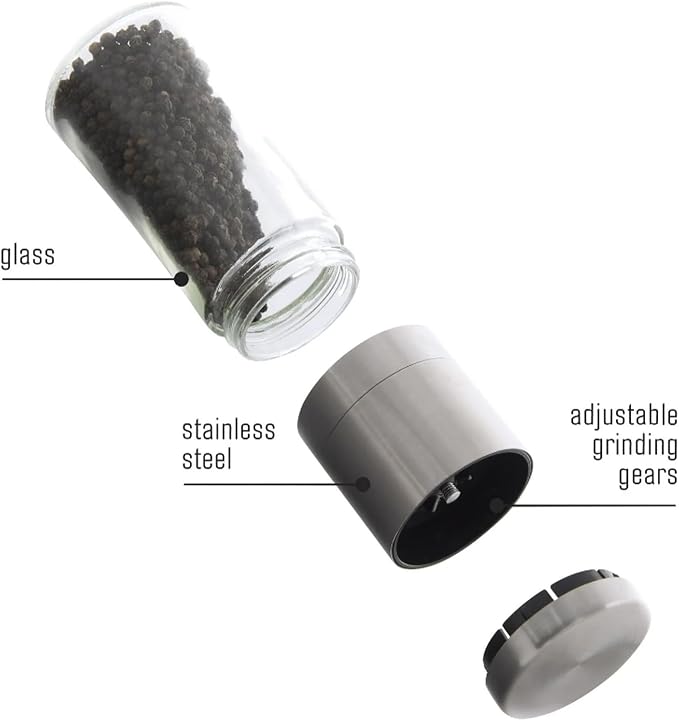 Original Stainless Steel Pepper Grinder or Salt Mill 1pk - Image 4