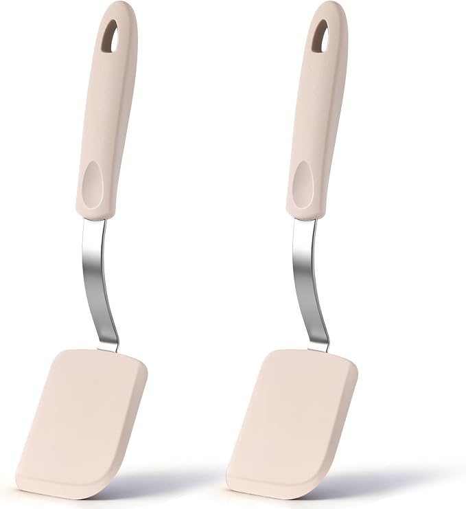 Silicone Cookie Spatula Turner 2 Pack Mini Brownie Spatula Flexible Kitchen by Yetene