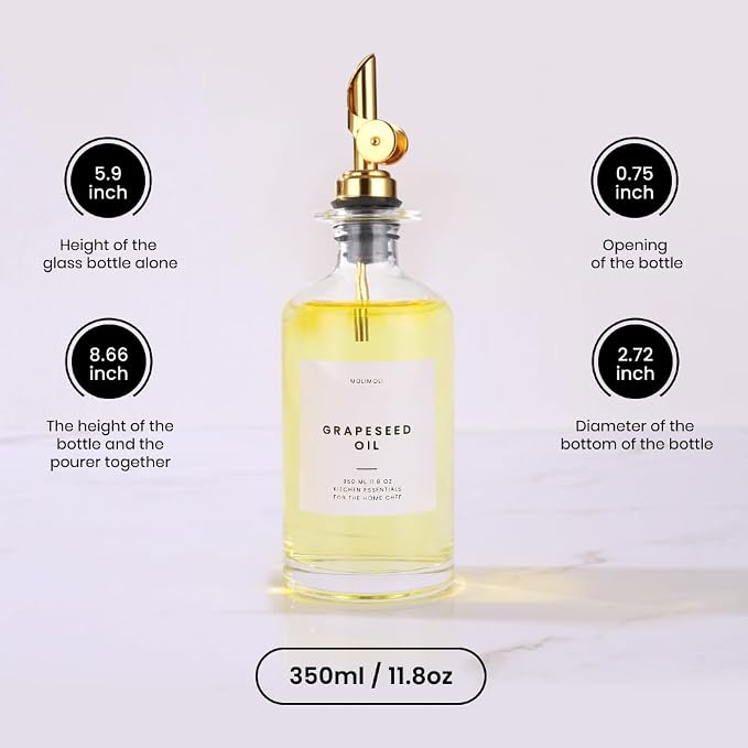 Molimoli Glass Olive Oil Cruet Set - 350ml Bottles - Image 3