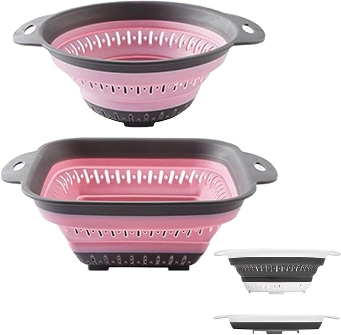 Collapsible Colander and Strainer, Silicone Strainer Colanders & Food Strainers by LogFaadCoi