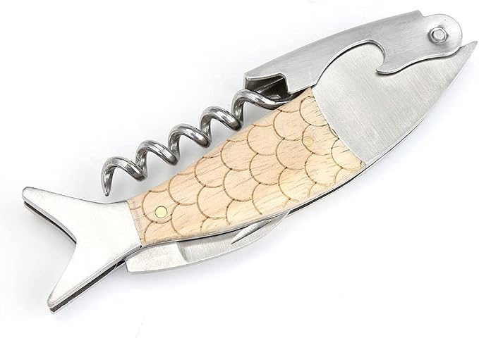Unique Fish Corkscrew, Professional Waiters Corkscrew Wine Key Bottle Opener - Image 2