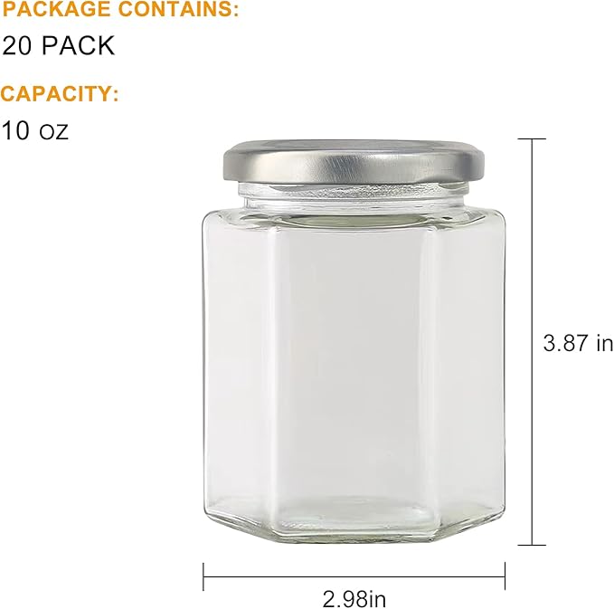 Accguan 20 Pcs 10 oz Glass Jars - Image 2