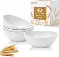 Wheat Straw Bowls Set of 4, Unbreakable Plastic Bowls Reusable, Microwave Safe by BUSOKIP