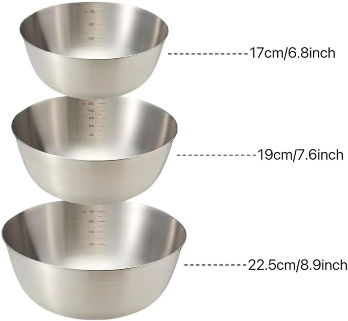 Mixing Bowls Set, Stainless Steel - Image 2