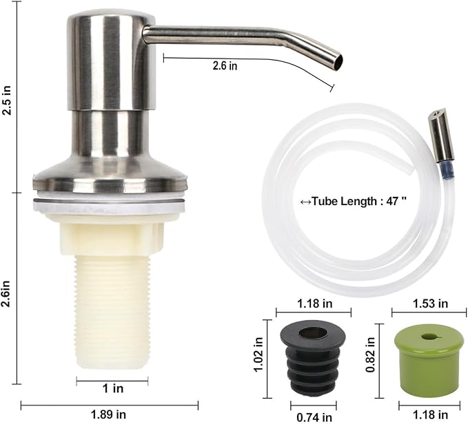 Soap Dispenser for Kitchen Sink, Stainless Steel Countertop Dish Soap Dispenser - Image 3