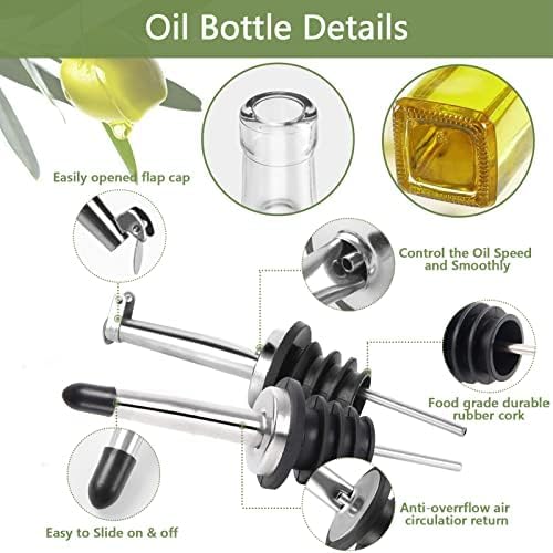Leaflai Olive Oil Dispenser Bottle, 4 Labels, 1 Brush and 1 Funnel Oil Bottles - Image 7