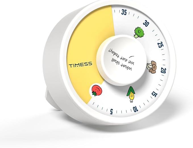 60-Minute Visual Timer, Twist to Set, Loud Battery-Powered Alarm, Easy Manual by TIMESS