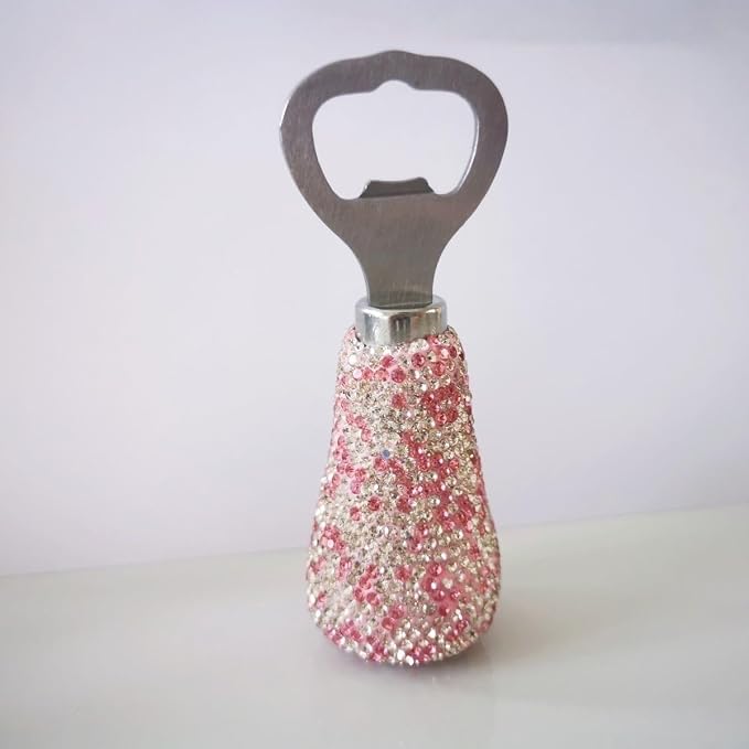 Handcrafted Pink Crystal Bling Beer Opener – Sparkle Diamond Bottle Openers by Unknown