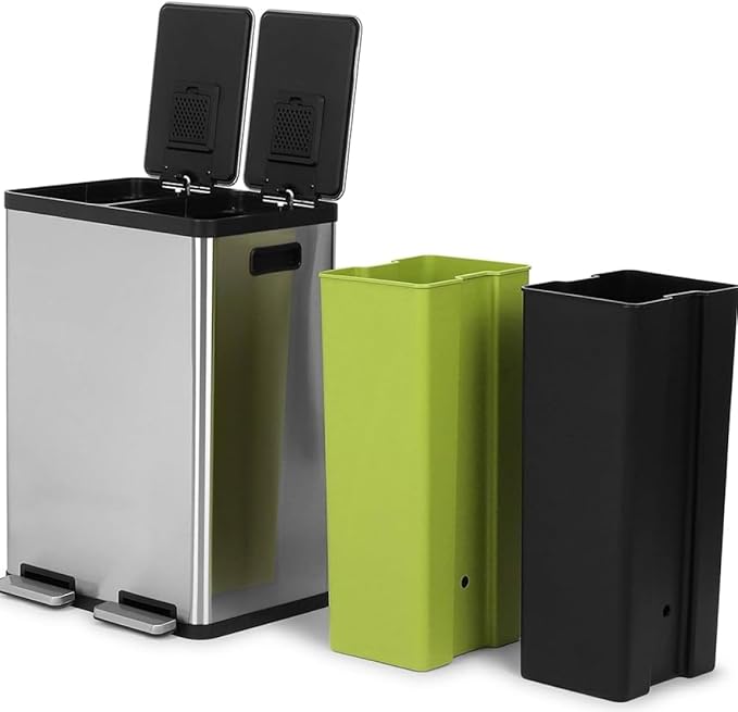 Simpli-Magic 60 Liter / 16 Gallon Rectangular Hands-Free Dual Compartment - Image 4