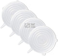 LELE LIFE 4 Pack Same Size Silicone Stretch Lids, Thicker Reusable Sturdy by LELE+LIFE