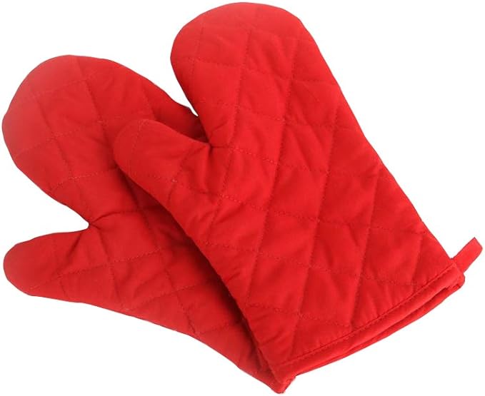 Oven Mitts, Premium Heat Resistant Kitchen Gloves Cotton & Polyester Quilted by Nachvorn