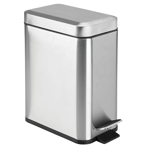 mDesign Rectangular Step-Open Wastebasket Trash Can - Image 9