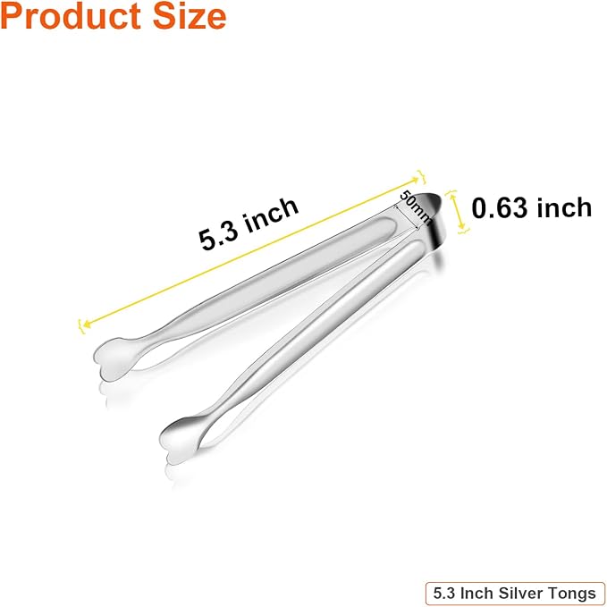 Serving Tongs, Anytrp 12-Packs Stainless Steel Sugar Tong, 5.3inch Small Tongs - Image 6