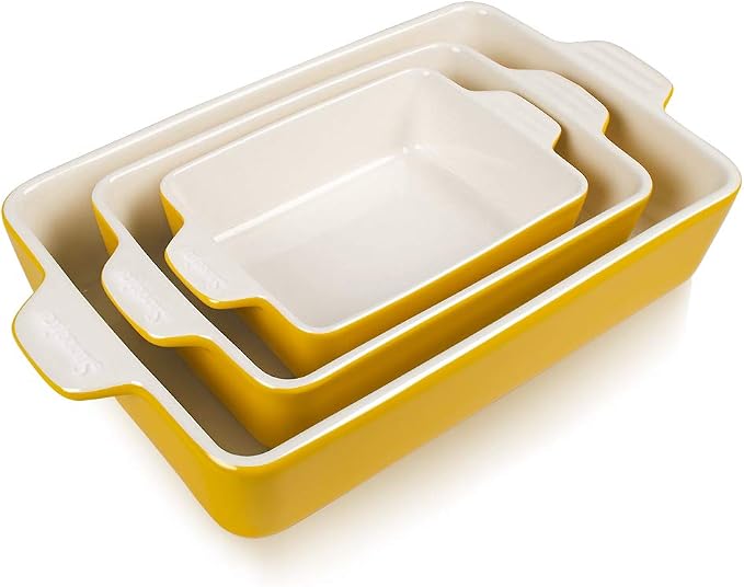Sweejar Ceramic Bakeware Set, Rectangular Baking Dish by Sweejarco1949